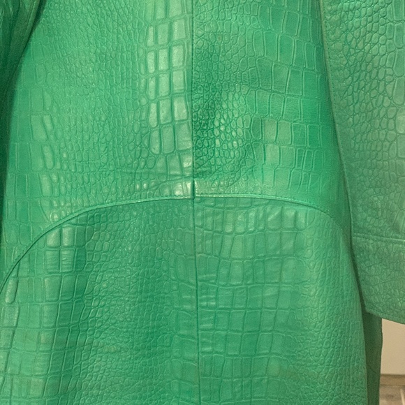 Croc-Embrossed Lambskin Pencil Skirt and Jacket - Picture 9 of 16